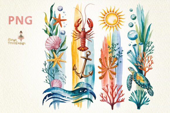 Download Ocean Brushstroke Summer Design PNG - Summer design Collection