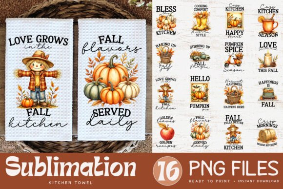 Download Fall Kitchen Towel Sublimation Designs - Sublimation designs Collection