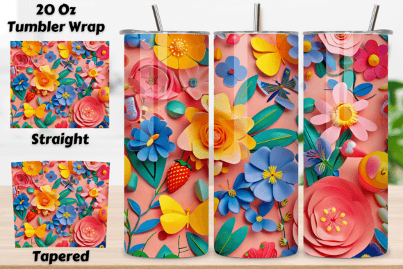 Download 3D Flowers Tumbler Sublimation Wrap - 3d flowers tumbler Collection