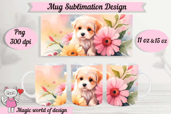 Download Cute Puppy Mug Sublimation Designs PNG, - Sublimation designs Collection