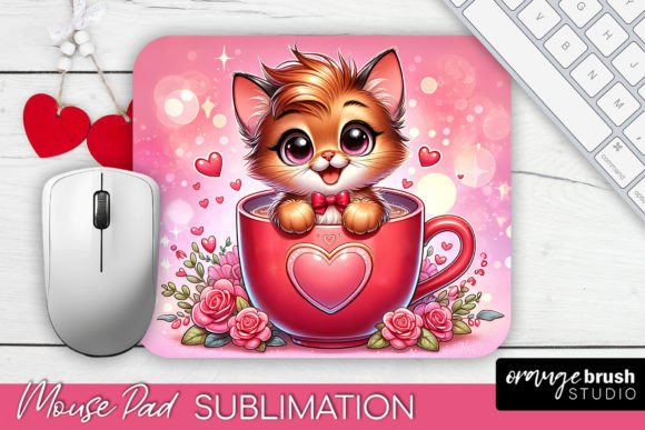 Download Valentines Mouse Pad Sublimation Cat PNG - Valentines mouse pad Collection