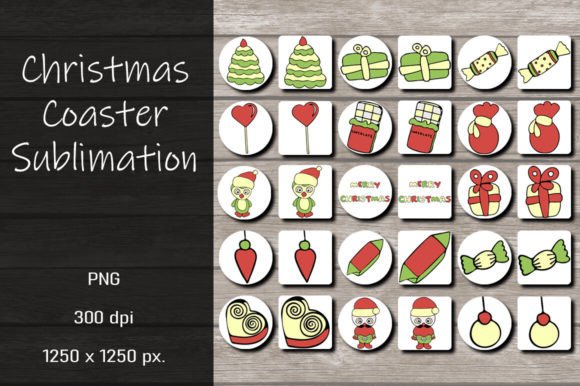 Download Christmas Coaster Sublimation Designs - Sublimation designs Collection