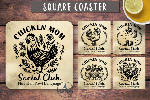 Download Chicken Mom Farm Square Coasters - Mom Collection