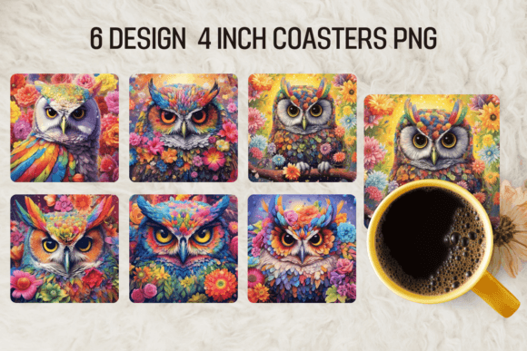Download Owl Square Coaster Sublimation Designs - Sublimation designs Collection