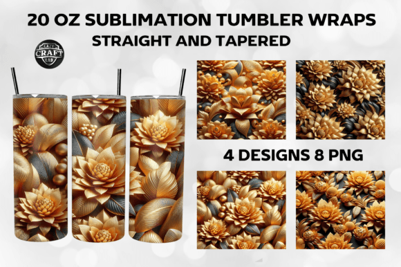 Download 3D Flowers Tumbler Wrap 20oz Skinny PNG - 3d flowers tumbler Collection