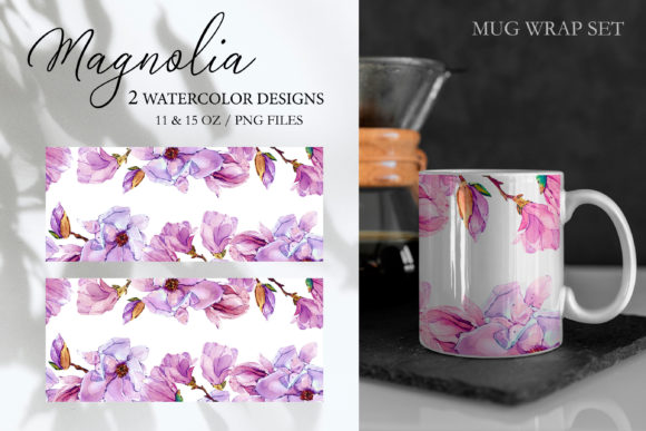Download Magnolia Flowers Mug Sublimation Designs - Sublimation designs Collection