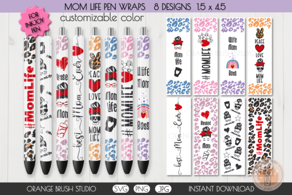 Download Mom Life SVG Pen Wraps Bundle Leopard - Mom Collection