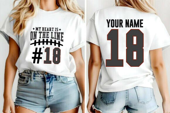 Download My Heart is on the Line Football Mom SVG - Mom Collection